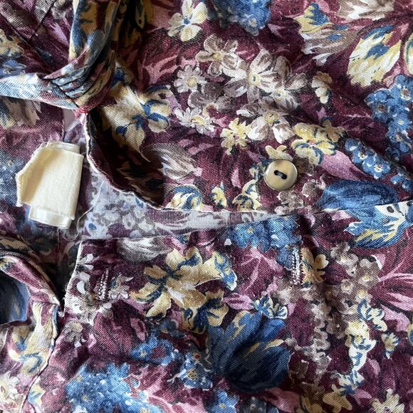 80s Floral Blouse Cottagecore in Womens Small Country Top with Bow - Picture 10 of 10